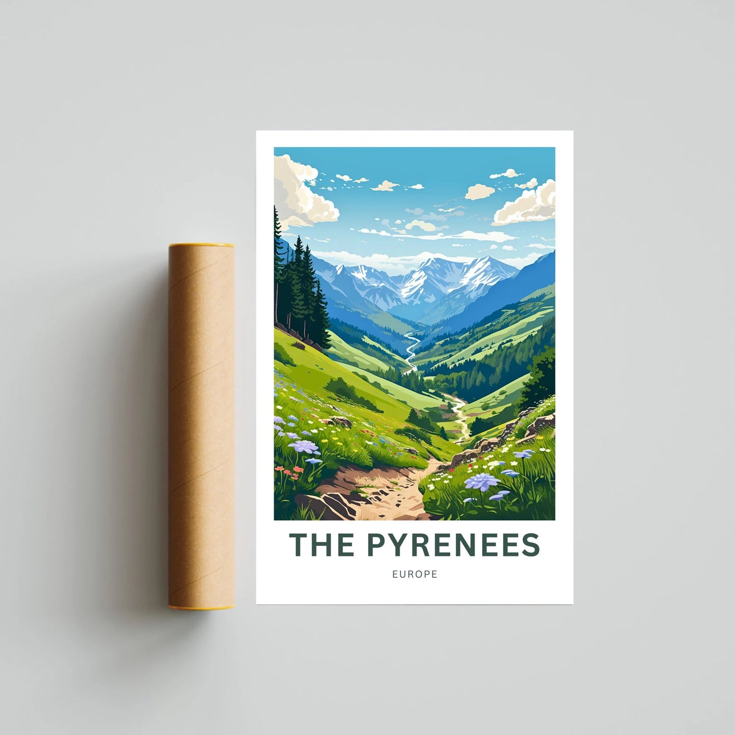 The Pyrenees Travel Poster