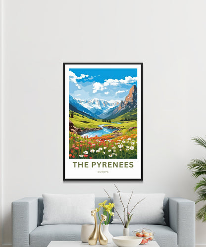 The Pyrenees Travel Print - The Pyrenees poster, Europe Wall Art, Framed present, Gift Europe Present - TravelTreasureCo