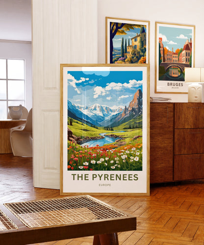 The Pyrenees Travel Print - The Pyrenees poster, Europe Wall Art, Framed present, Gift Europe Present - TravelTreasureCo