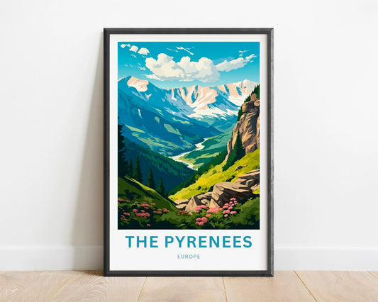 The Pyrenees Travel Poster