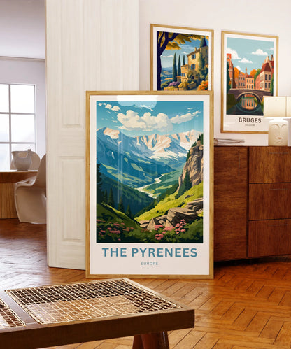 The Pyrenees Travel Poster