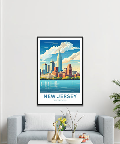 New Jersey Travel Print - New Jersey poster, United States Wall Art, Framed present, Gift United States Present - TravelTreasureCo