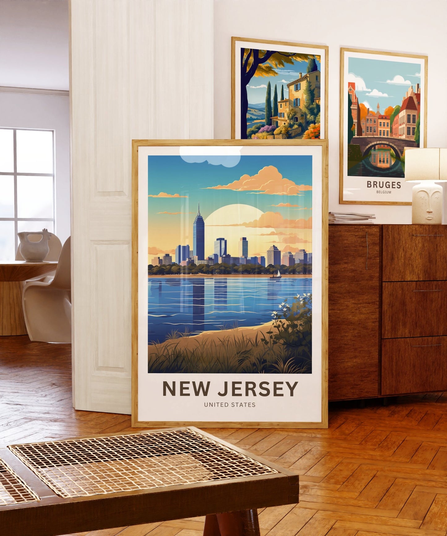 New Jersey Travel Print - New Jersey poster, United States Wall Art, Framed present, Gift United States Present - TravelTreasureCo