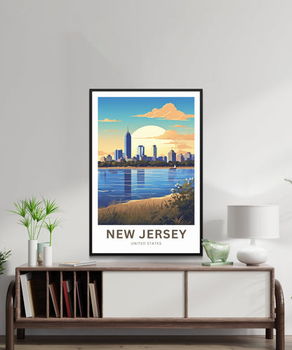 New Jersey Travel Print - New Jersey poster, United States Wall Art, Framed present, Gift United States Present - TravelTreasureCo