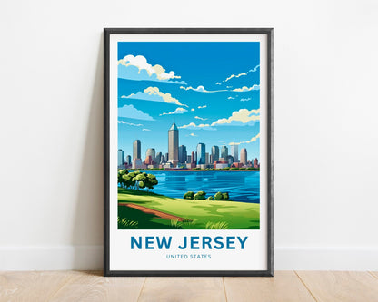 New Jersey Travel Print - New Jersey poster, United States Wall Art, Framed present, Gift United States Present - TravelTreasureCo