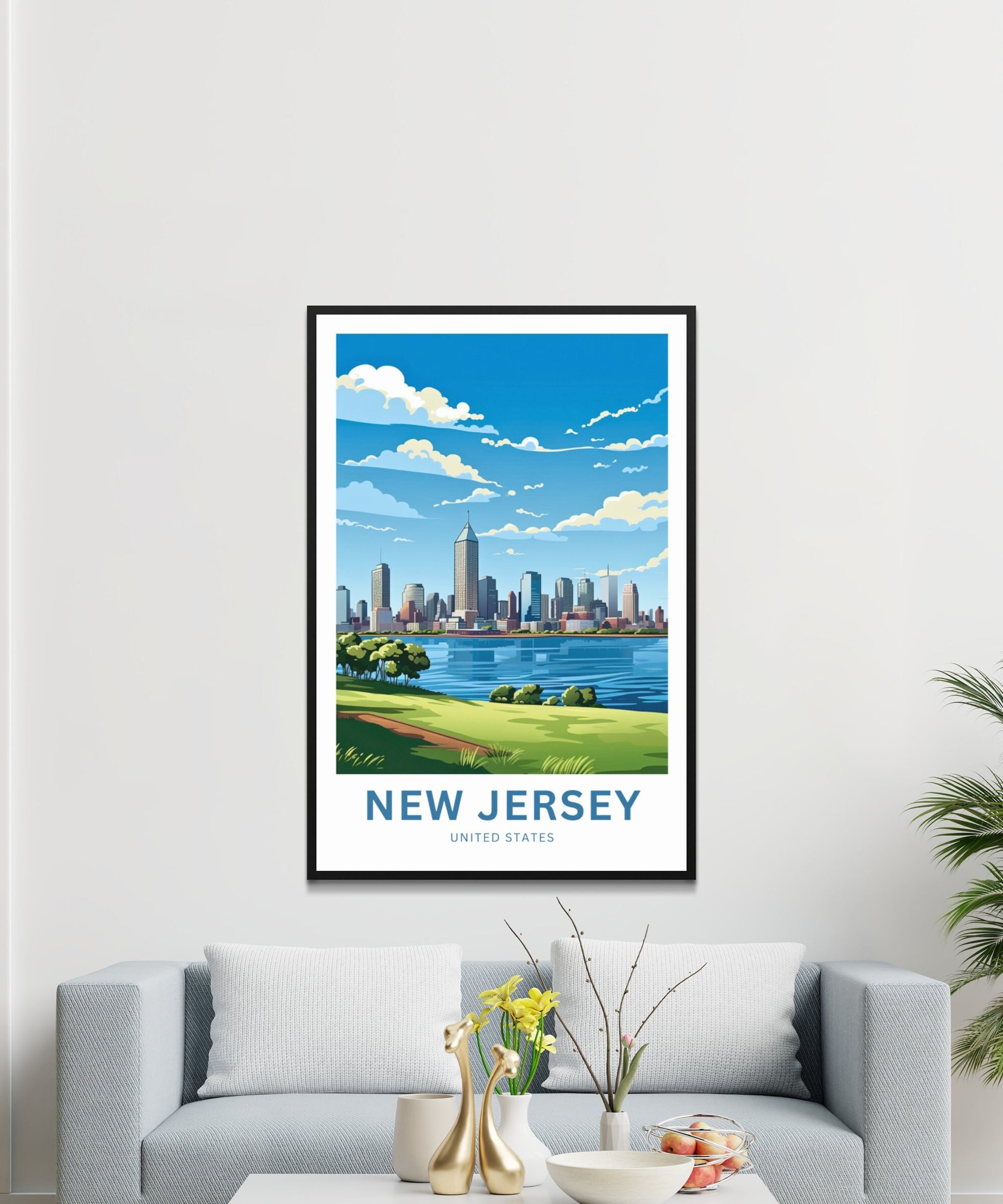 New Jersey Travel Print - New Jersey poster, United States Wall Art, Framed present, Gift United States Present - TravelTreasureCo