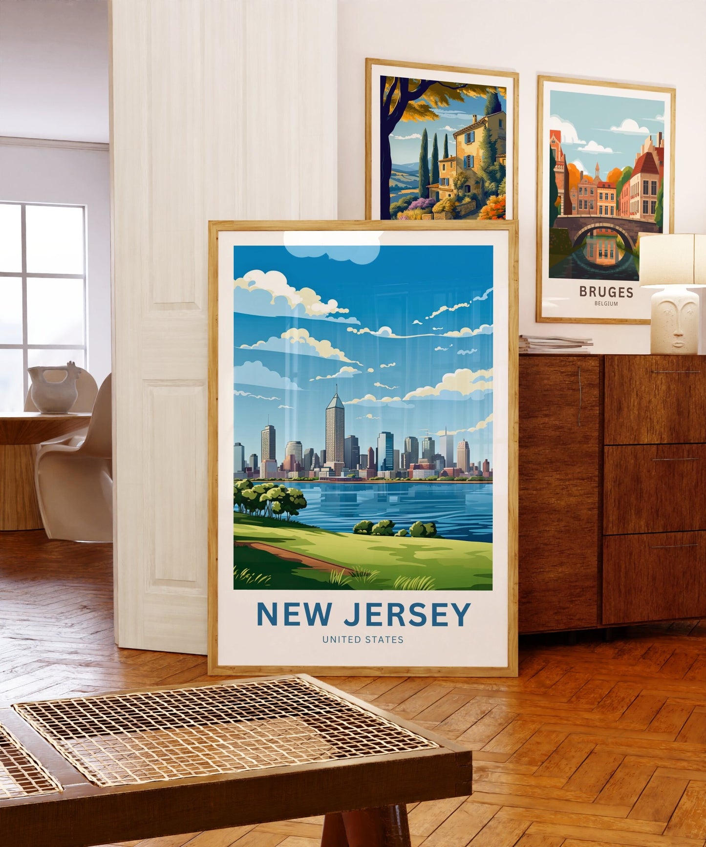 New Jersey Travel Print - New Jersey poster, United States Wall Art, Framed present, Gift United States Present - TravelTreasureCo