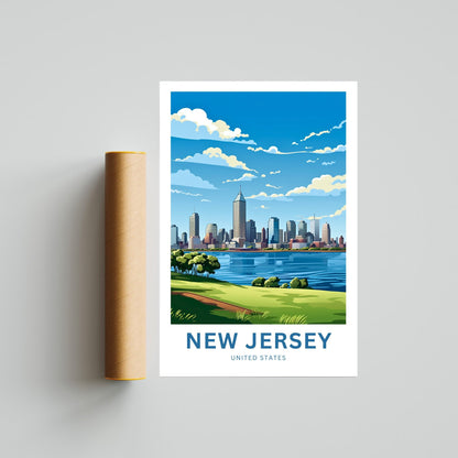 New Jersey Travel Print - New Jersey poster, United States Wall Art, Framed present, Gift United States Present - TravelTreasureCo