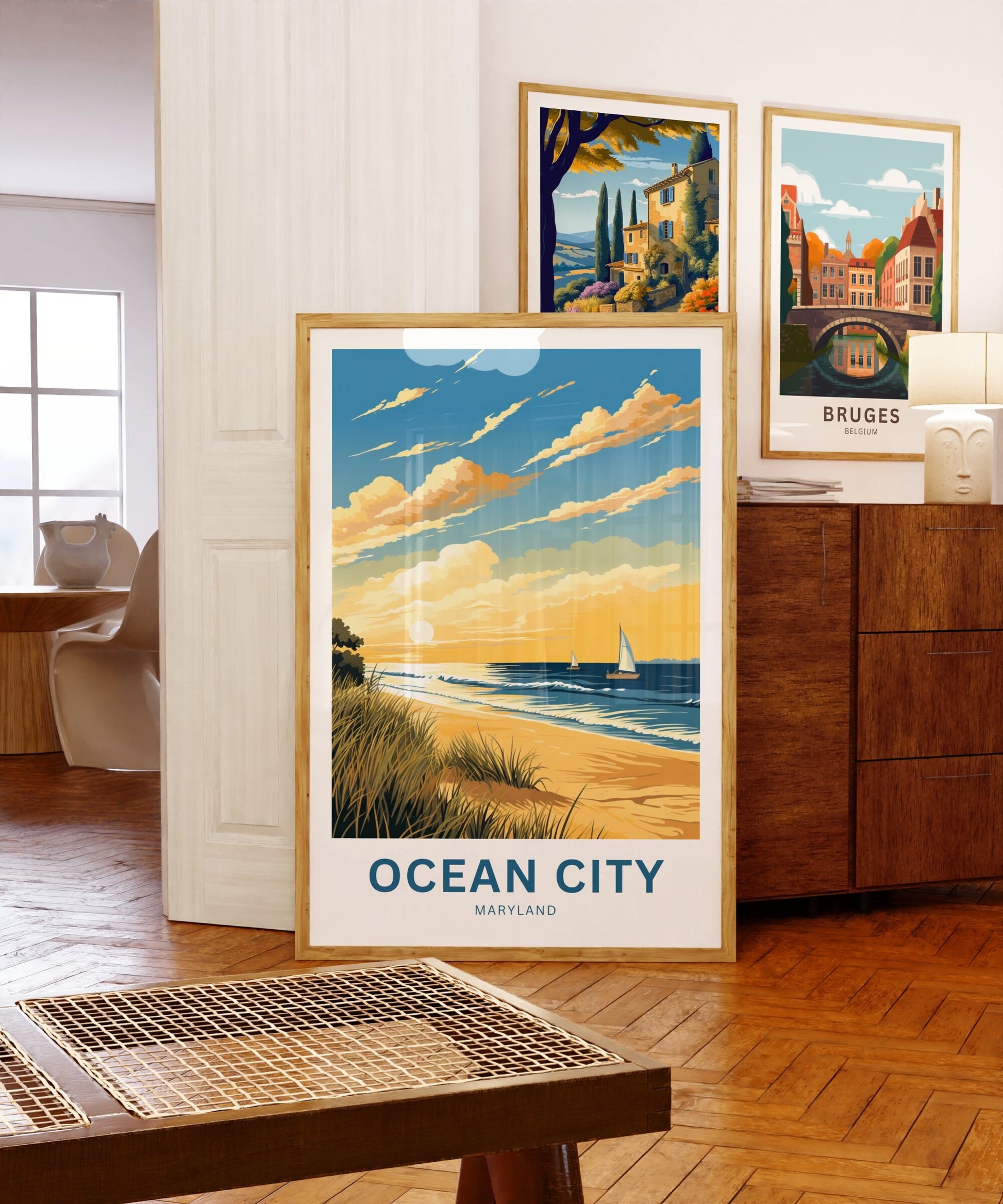 Ocean City Travel Print - Ocean City poster, Maryland Wall Art, Framed present, Gift Maryland Present - TravelTreasureCo