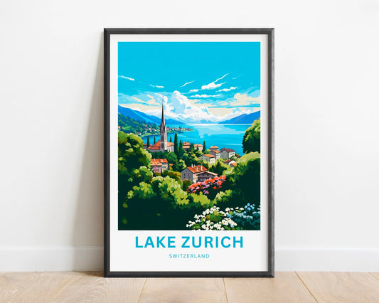 Lake Zurich Travel Poster
