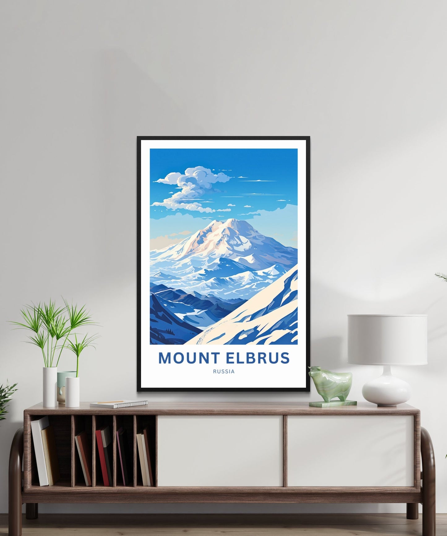 Mount Elbrus Travel Print - Mount Elbrus poster, Russia Wall Art, Framed present, Gift Russia Present - TravelTreasureCo