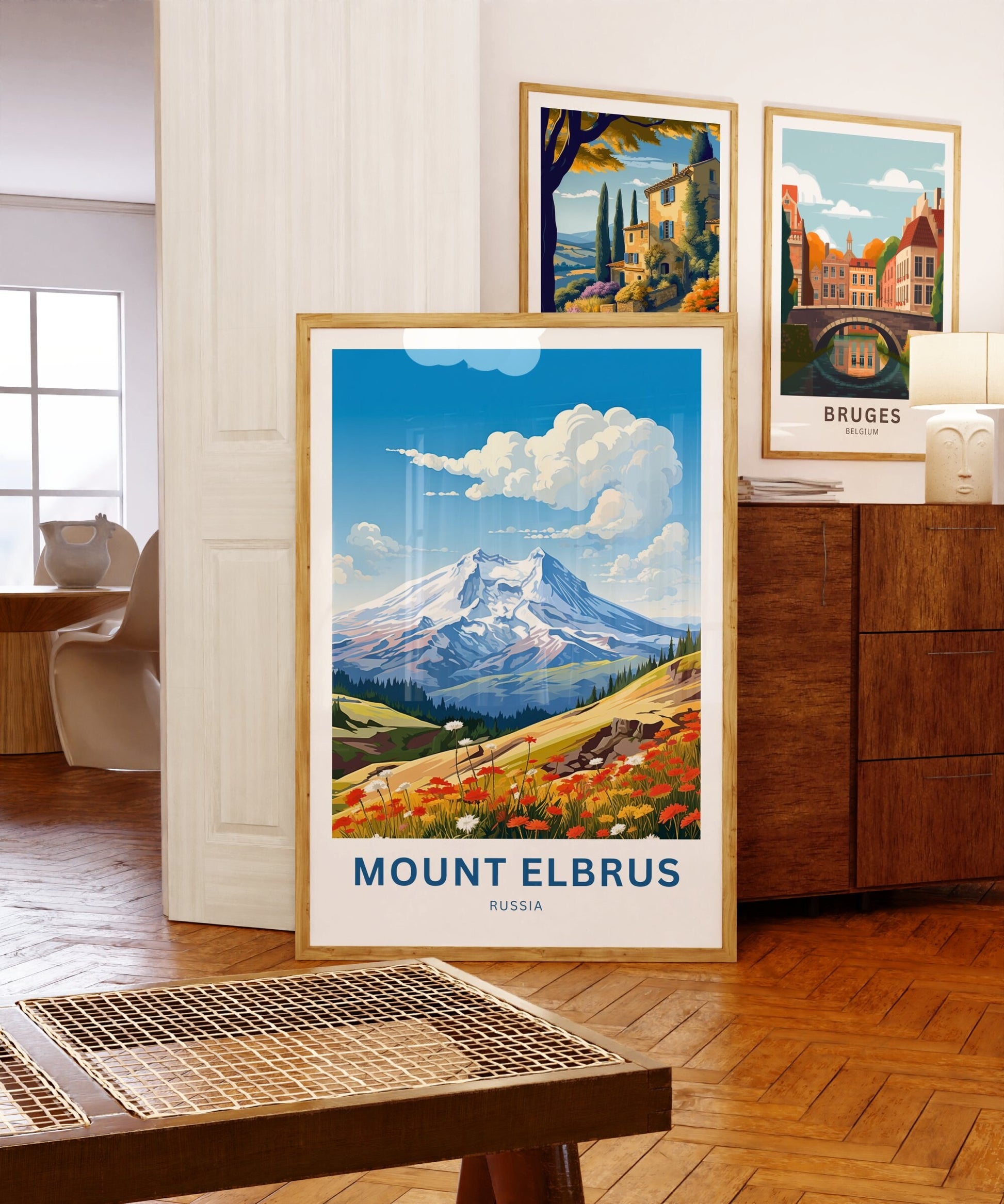 Mount Elbrus Travel Print - Mount Elbrus poster, Russia Wall Art, Framed present, Gift Russia Present - TravelTreasureCo