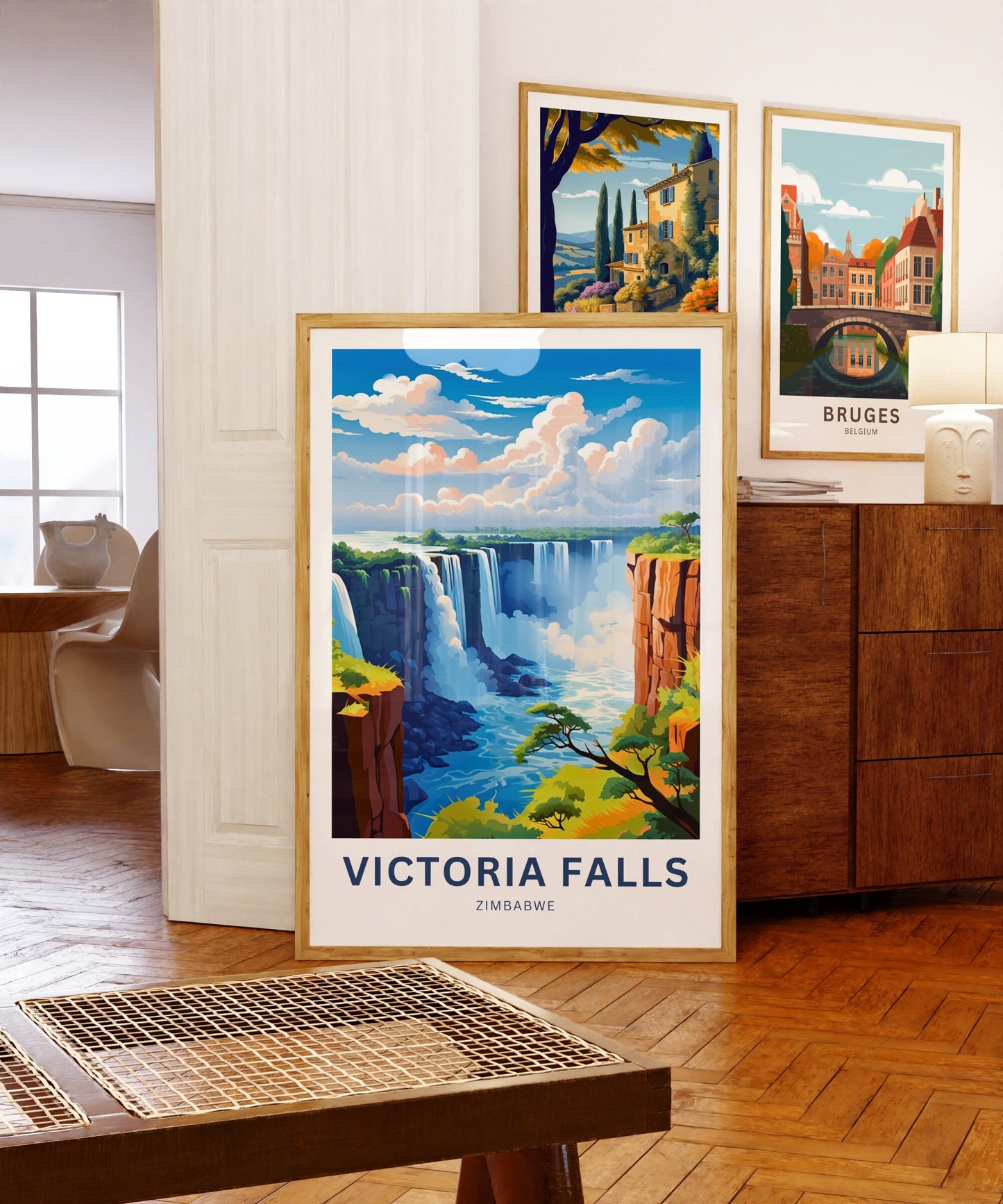 Victoria Falls Travel Print - Victoria Falls poster, Zimbabwe Wall Art, Framed present, Gift Africa Present - TravelTreasureCo