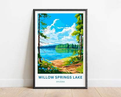 Willow Springs Lake Travel Print - Willow Springs Lake poster, Arizona Wall Art, Framed present, Gift Arizona Present - TravelTreasureCo