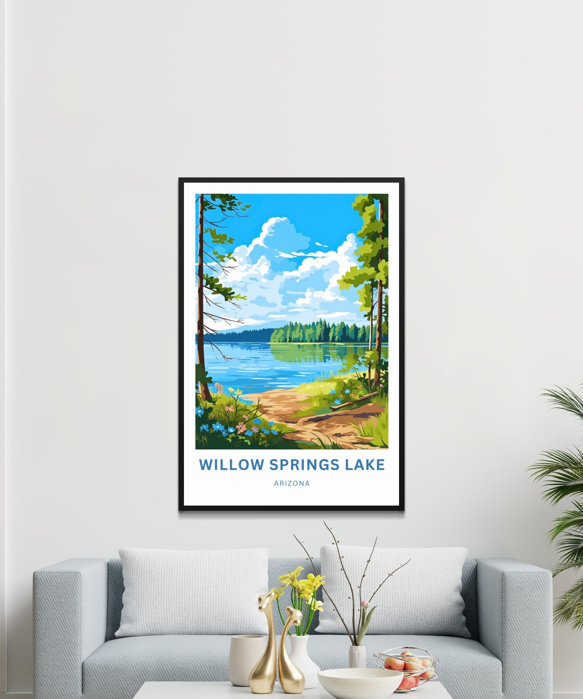 Willow Springs Lake Travel Print - Willow Springs Lake poster, Arizona Wall Art, Framed present, Gift Arizona Present - TravelTreasureCo