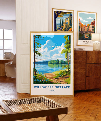 Willow Springs Lake Travel Print - Willow Springs Lake poster, Arizona Wall Art, Framed present, Gift Arizona Present - TravelTreasureCo