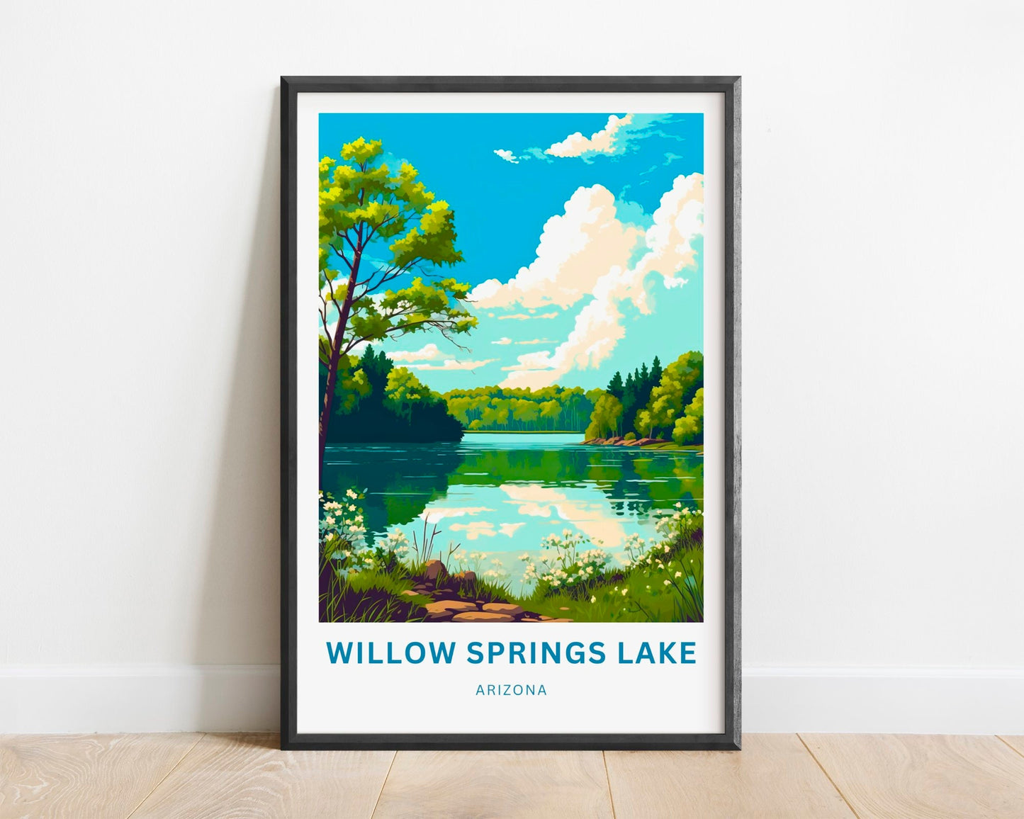 Willow Springs Lake Travel Print - Willow Springs Lake poster, Arizona Wall Art, Framed present, Gift Arizona Present - TravelTreasureCo