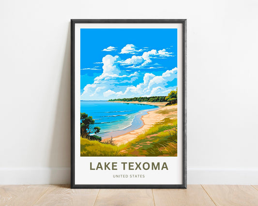 Lake Texoma Travel Print - Lake Texoma poster, United States Wall Art, Framed present, Gift United States Present - TravelTreasureCo