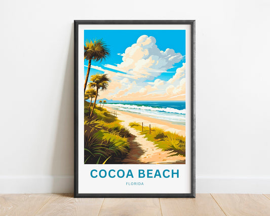 Cocoa Beach Travel Print - Cocoa Beach poster, Florida Wall Art, Framed present, Gift Florida Present - TravelTreasureCo