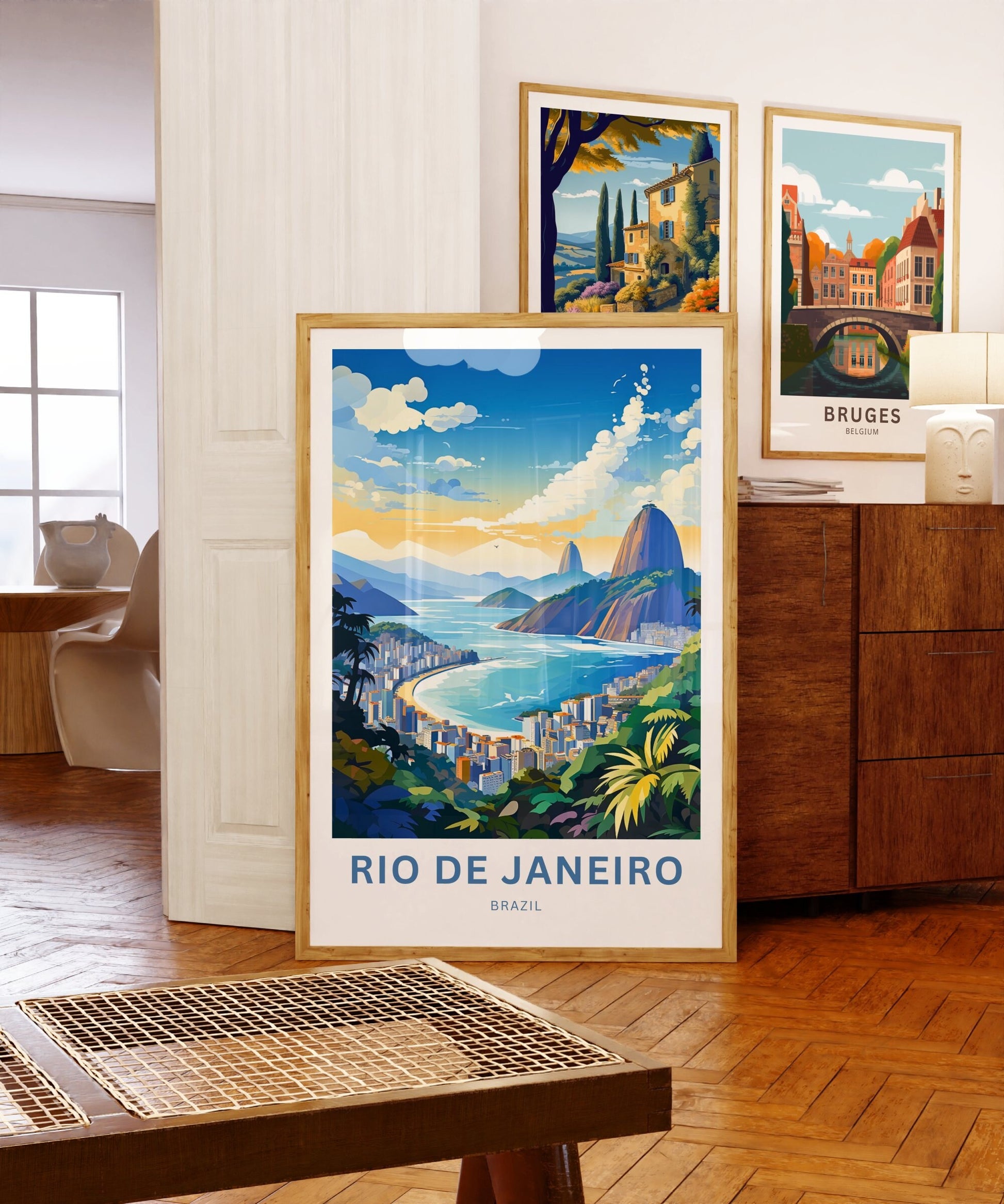 Rio De Janiero Travel Print - Rio De Janiero poster, Brazil Wall Art, Framed present, Gift Brazil Present - TravelTreasureCo