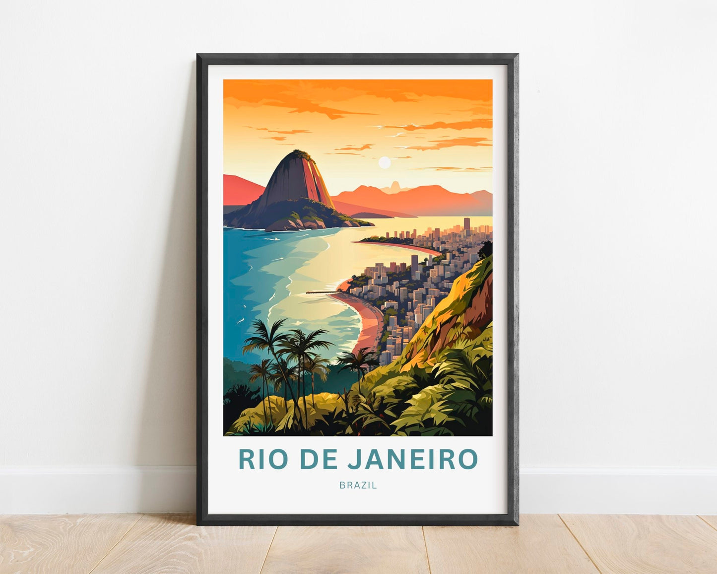 Rio De Janiero Travel Print - Rio De Janiero poster, Brazil Wall Art, Framed present, Gift Brazil Present - TravelTreasureCo