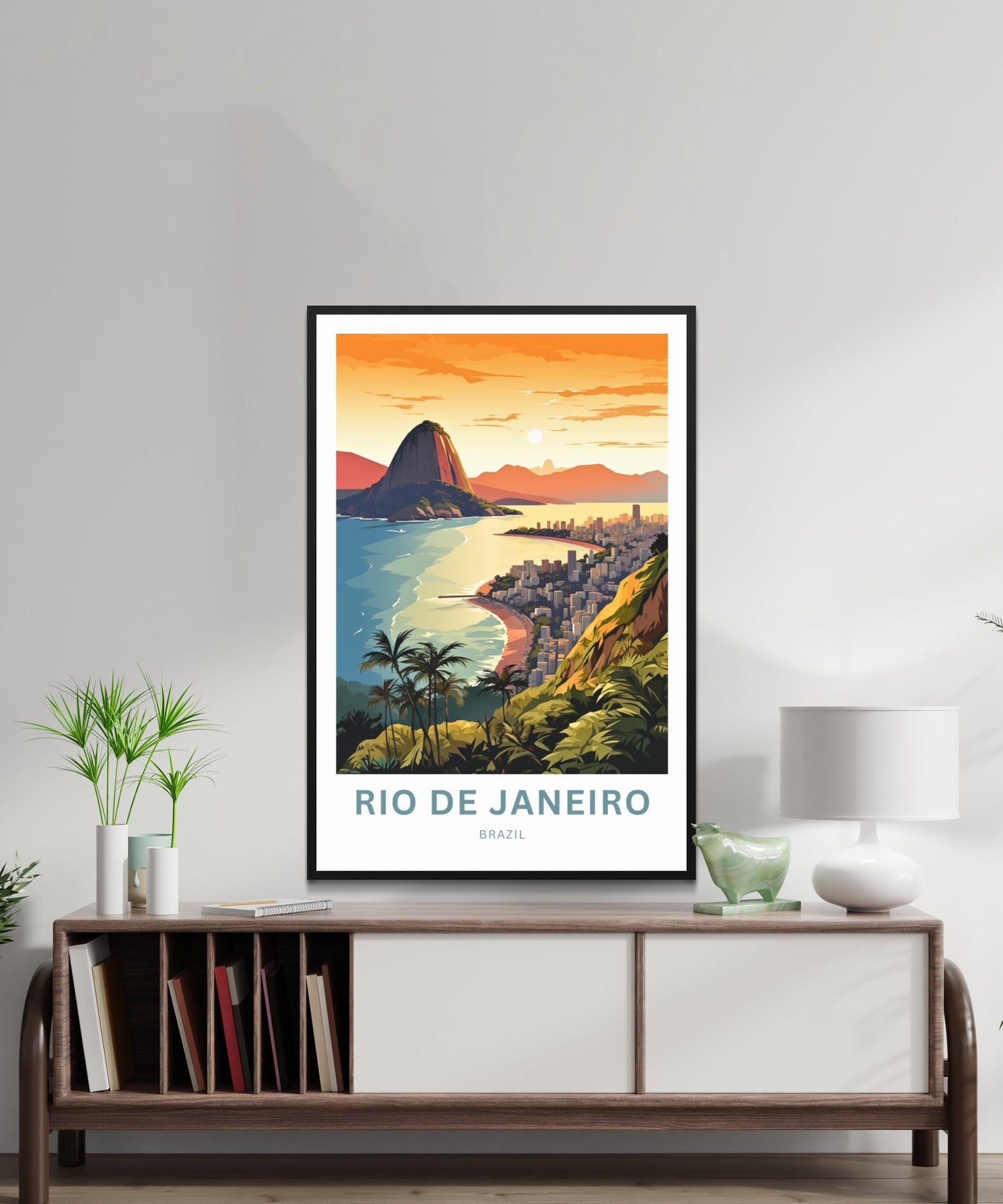 Rio De Janiero Travel Print - Rio De Janiero poster, Brazil Wall Art, Framed present, Gift Brazil Present - TravelTreasureCo