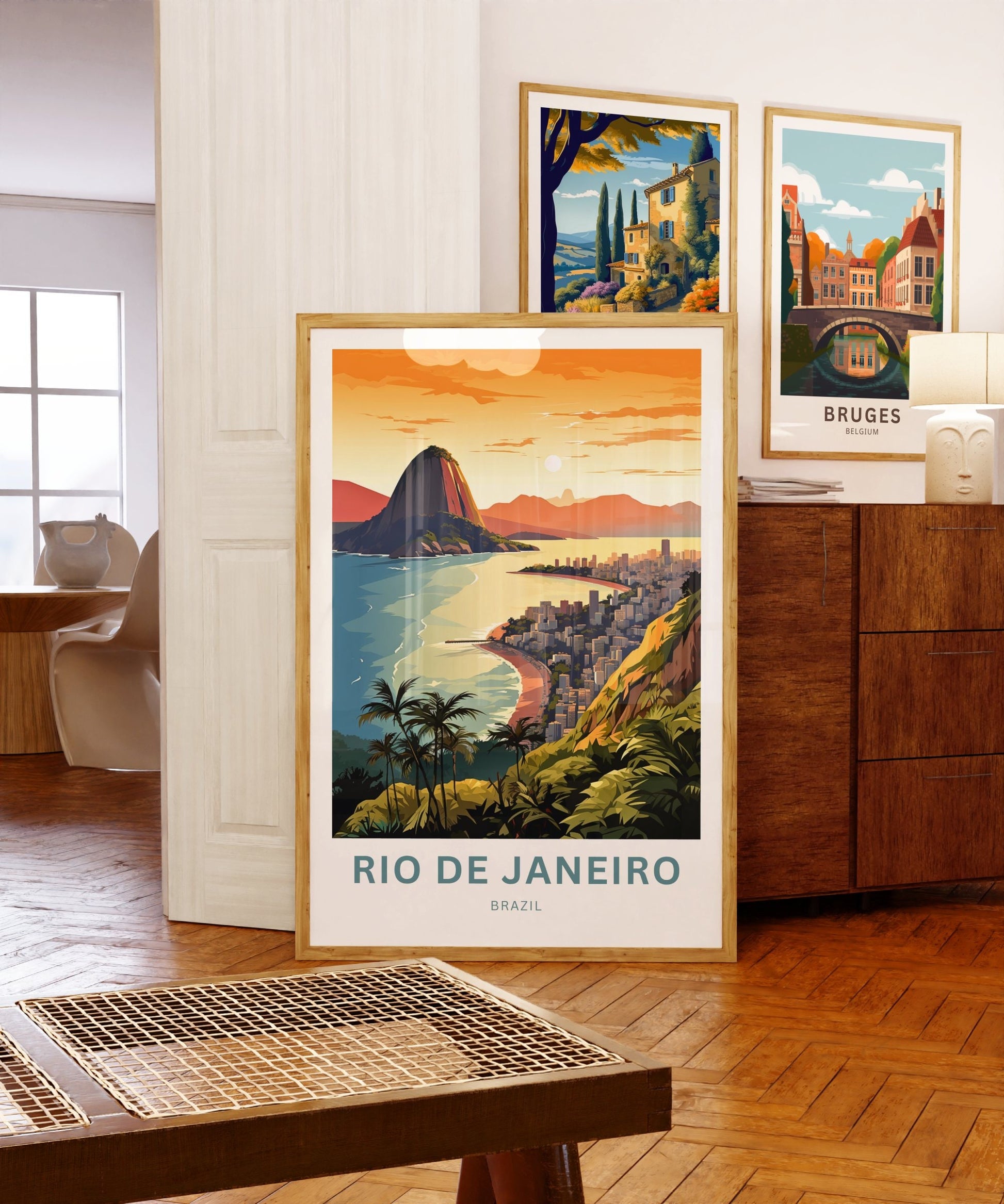 Rio De Janiero Travel Print - Rio De Janiero poster, Brazil Wall Art, Framed present, Gift Brazil Present - TravelTreasureCo