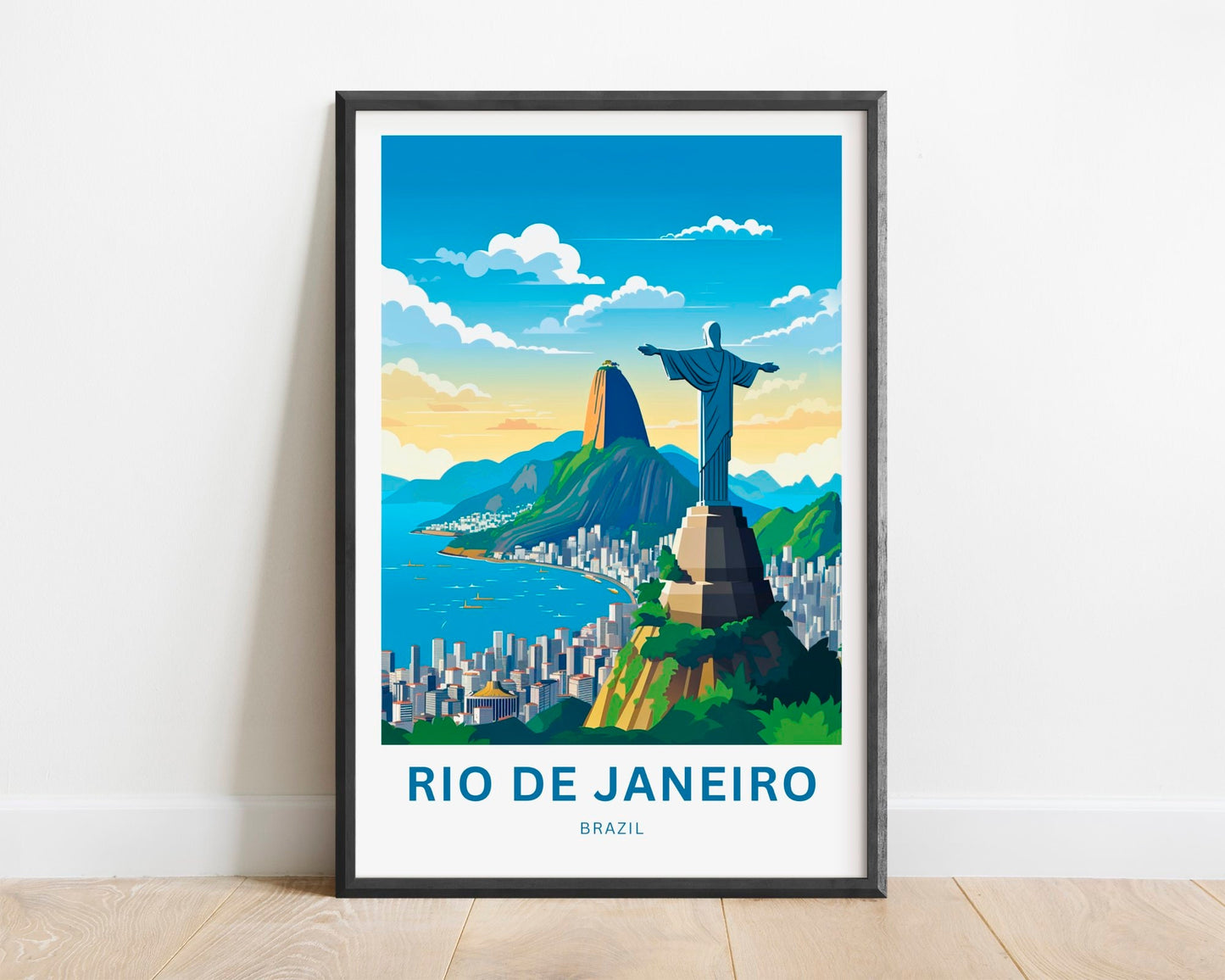 Rio De Janiero Travel Print - Rio De Janiero poster, Brazil Wall Art, Framed present, Gift Brazil Present - TravelTreasureCo