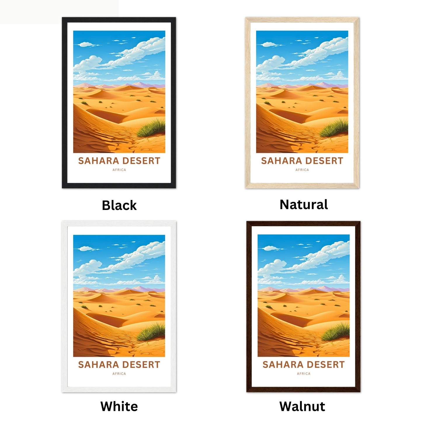 Sahara Desert Travel Print - Sahara Desert poster, Africa Wall Art, Framed present, Gift Africa Present - TravelTreasureCo