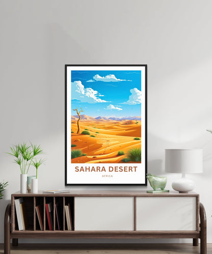 Sahara Desert Travel Print - Sahara Desert poster, Africa Wall Art, Framed present, Gift Africa Present - TravelTreasureCo