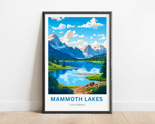 Mammoth Lakes Travel Print - Mammoth Lakes poster, California Wall Art, Framed present, Gift California Present - TravelTreasureCo