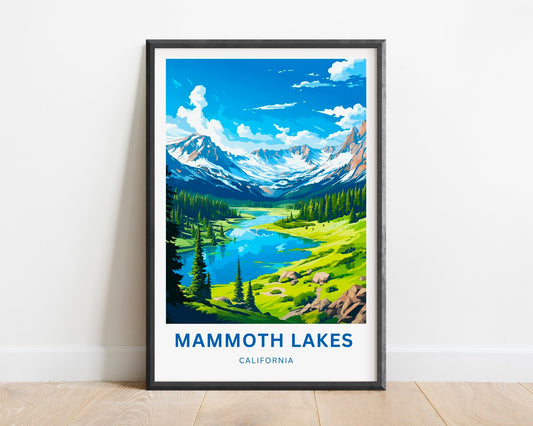 Mammoth Lakes Travel Print - Mammoth Lakes poster, California Wall Art, Framed present, Gift California Present - TravelTreasureCo