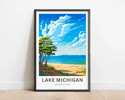 Lake Michigan Travel Poster