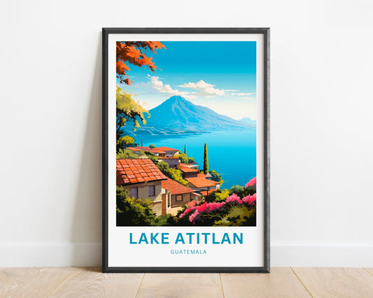 Lake Atitlán Travel Print - Lake Atitlán poster, Guatemala Wall Art, Framed present, Gift Mexico Present - TravelTreasureCo