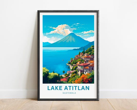 Lake Atitlán Travel Print - Lake Atitlán poster, Guatemala Wall Art, Framed present, Gift Mexico Present - TravelTreasureCo