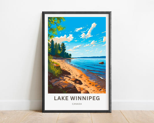 Lake Winnipeg Travel Print Lake Winnipeg Badile poster, Canada Wall Art, Framed present, Gift Canada Present - TravelTreasureCo