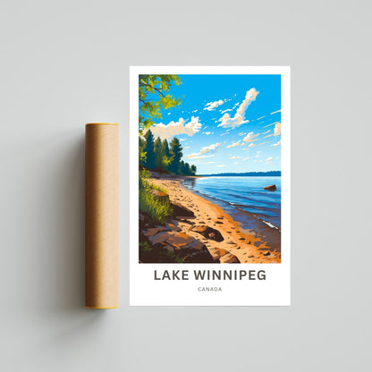 Lake Winnipeg Travel Print Lake Winnipeg Badile poster, Canada Wall Art, Framed present, Gift Canada Present - TravelTreasureCo