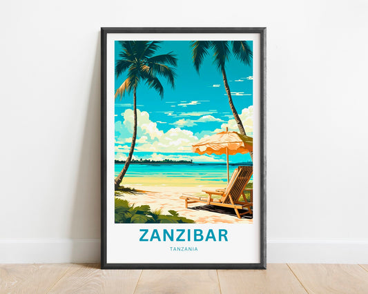 Zanzibar Travel Print - Zanzibar poster, Tanzania Wall Art, Framed present, Gift Tanzania Present - TravelTreasureCo