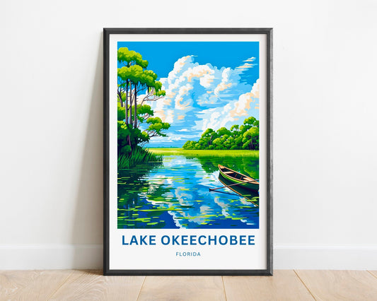 Lake Okeechobee Travel Print - Lake Okeechobee poster, Florida Wall Art, Framed present, Gift Florida Present - TravelTreasureCo