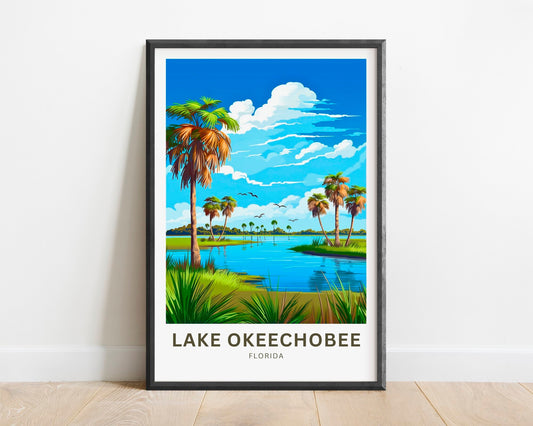 Lake Okeechobee Travel Print - Lake Okeechobee poster, Florida Wall Art, Framed present, Gift Florida Present - TravelTreasureCo