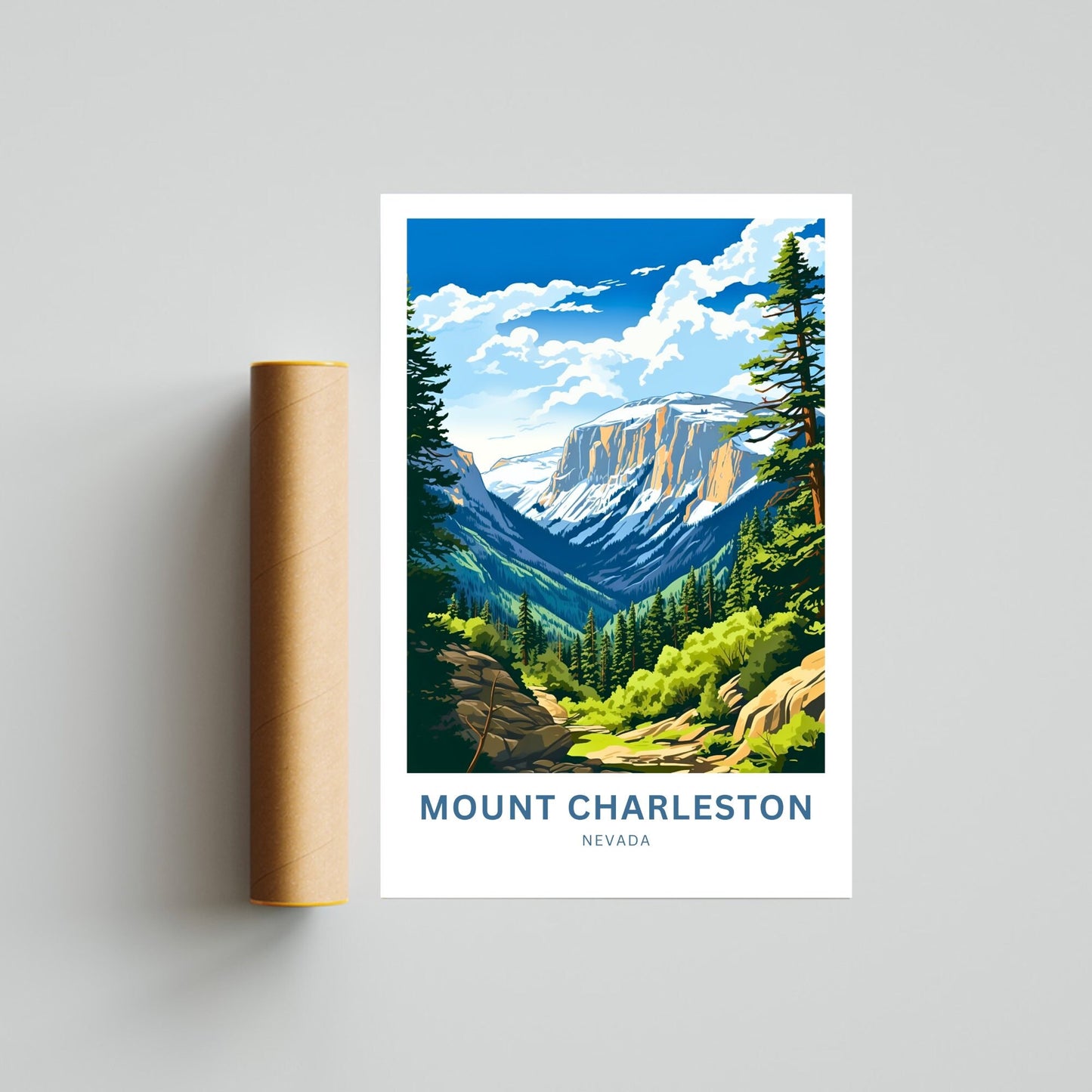 Mount Charleston Travel Print - Mount Charleston poster, Nevada Wall Art, Framed present, Gift Nevada Present - TravelTreasureCo