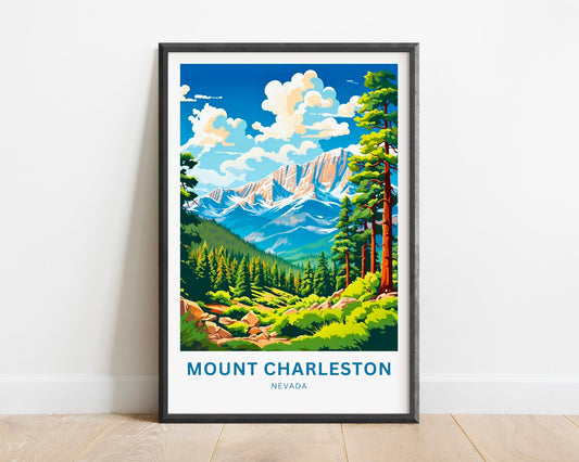 Mount Charleston Travel Print - Mount Charleston poster, Nevada Wall Art, Framed present, Gift Nevada Present - TravelTreasureCo