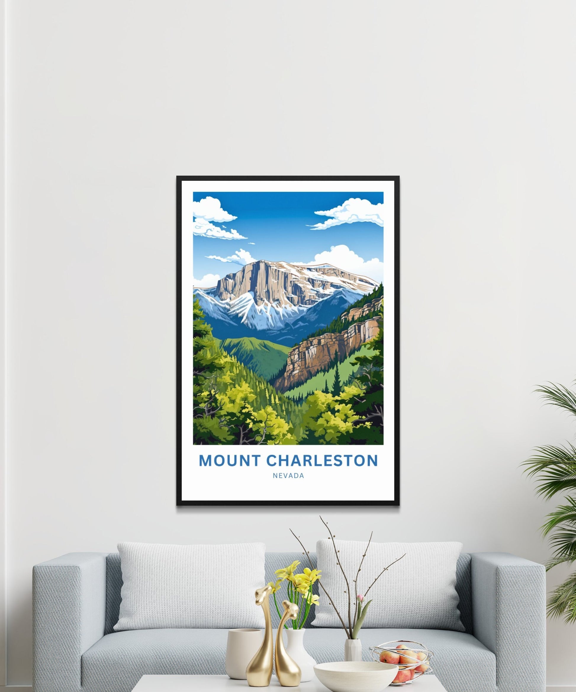 Mount Charleston Travel Print - Mount Charleston poster, Nevada Wall Art, Framed present, Gift Nevada Present - TravelTreasureCo