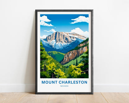 Mount Charleston Travel Print - Mount Charleston poster, Nevada Wall Art, Framed present, Gift Nevada Present - TravelTreasureCo