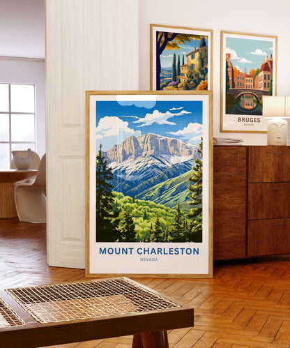 Mount Charleston Travel Print - Mount Charleston poster, Nevada Wall Art, Framed present, Gift Nevada Present - TravelTreasureCo