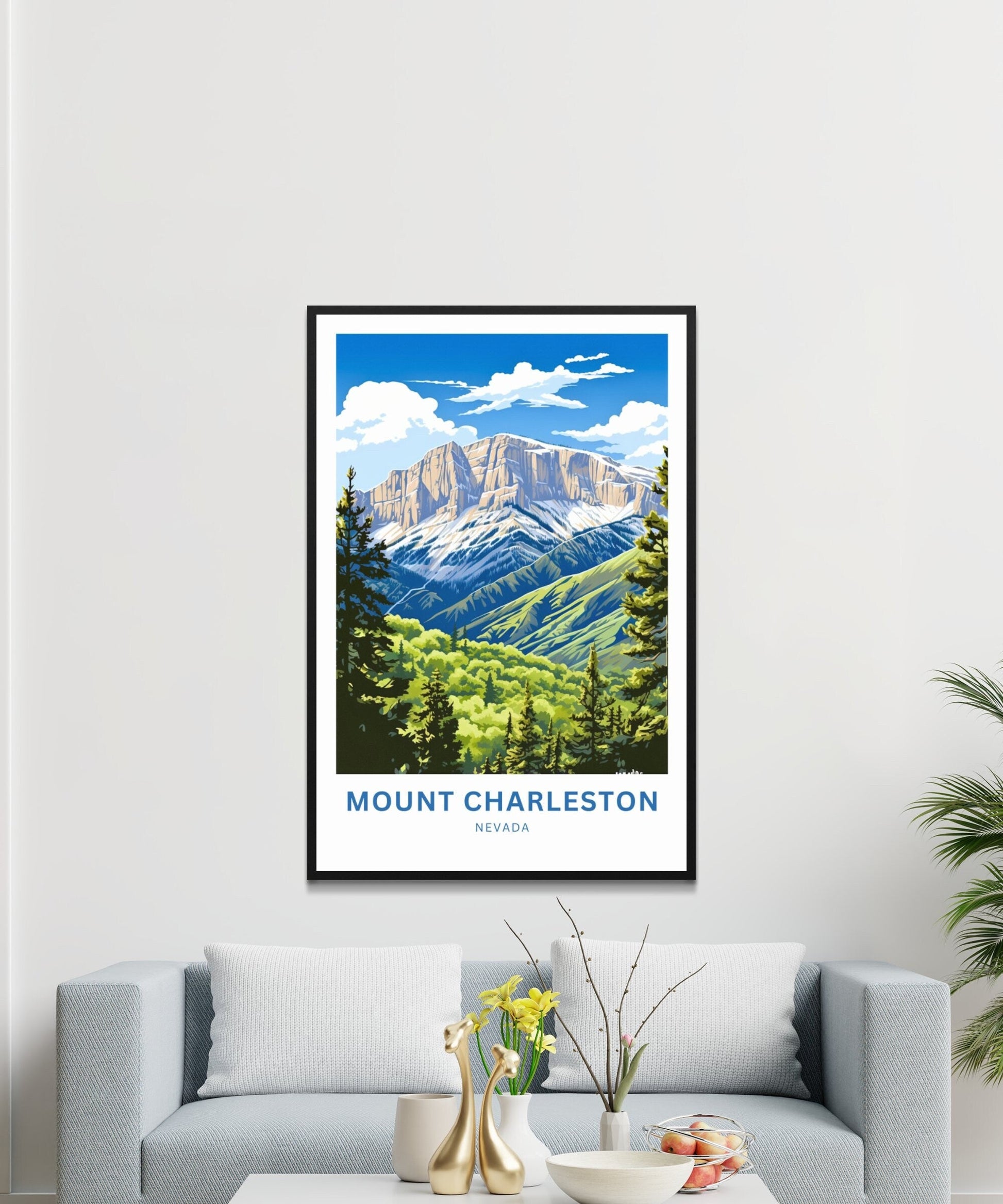 Mount Charleston Travel Print - Mount Charleston poster, Nevada Wall Art, Framed present, Gift Nevada Present - TravelTreasureCo