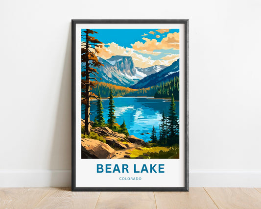 Bear Lake Travel Print - Bear Lake poster, Colorado Wall Art, Framed present, Gift Colorado Present - TravelTreasureCo