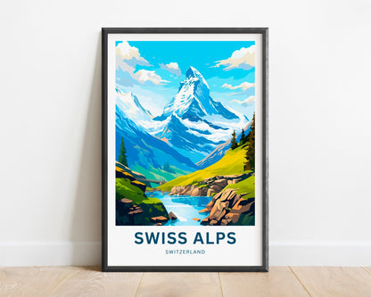 Swiss Alps Travel Poster