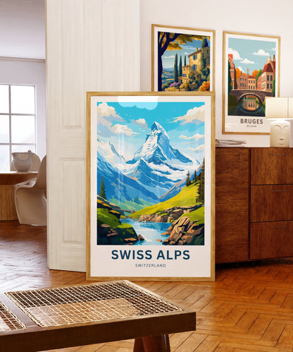 Swiss Alps Travel Poster