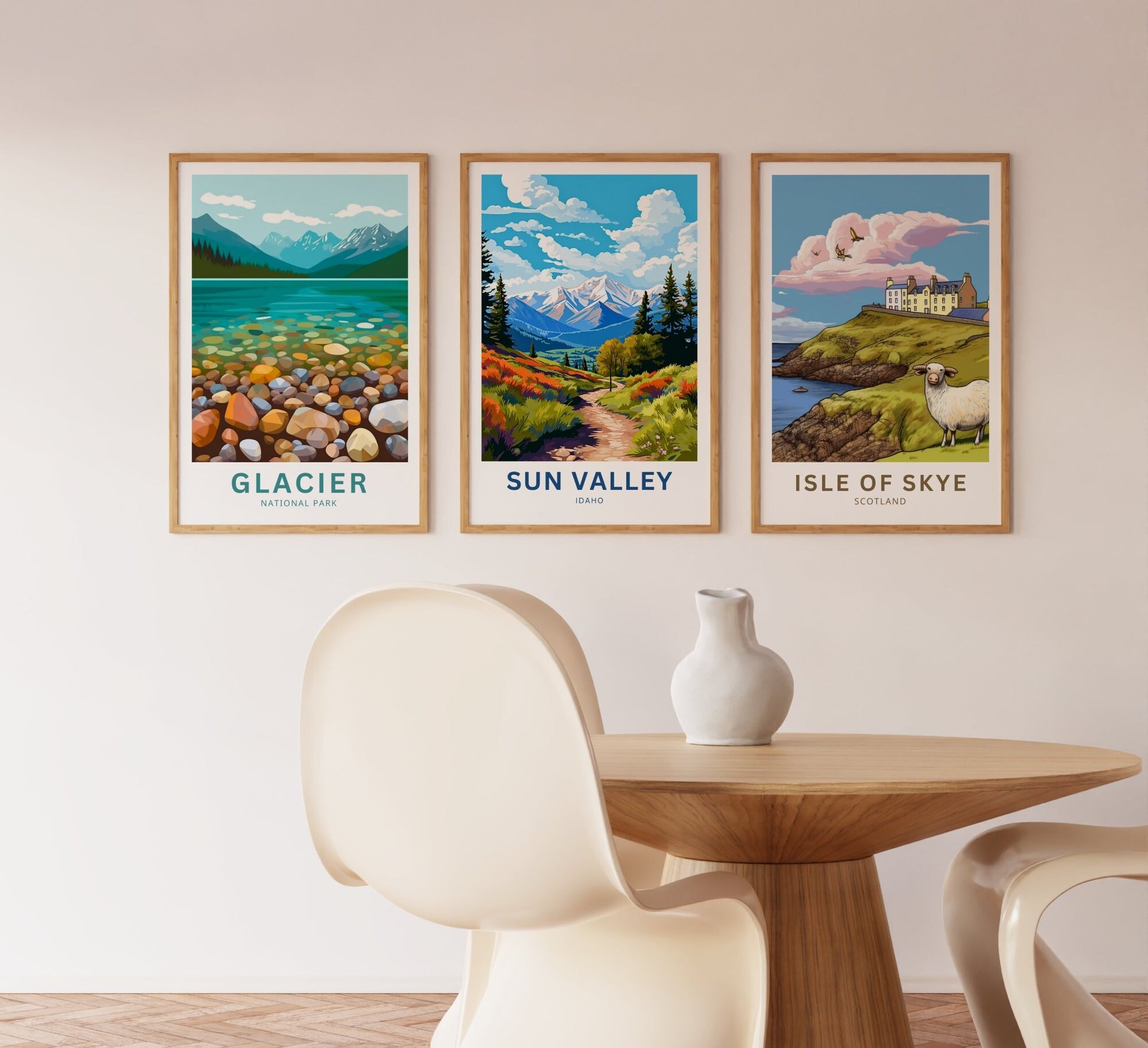 Sun Valley Travel Print - Sun Valley poster, Idaho Wall Art, Framed present, Gift Idaho Present - TravelTreasureCo